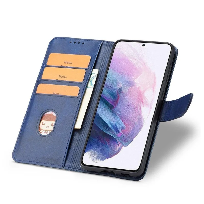 Magnet Case elegancki futerał etui pokrowiec z klapką i funkcją podstawki Samsung Galaxy S22 Ultra niebieski - obrazek 4