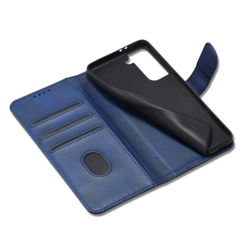 Magnet Case elegancki futerał etui pokrowiec z klapką i funkcją podstawki Samsung Galaxy S22 Ultra niebieski - obrazek 6