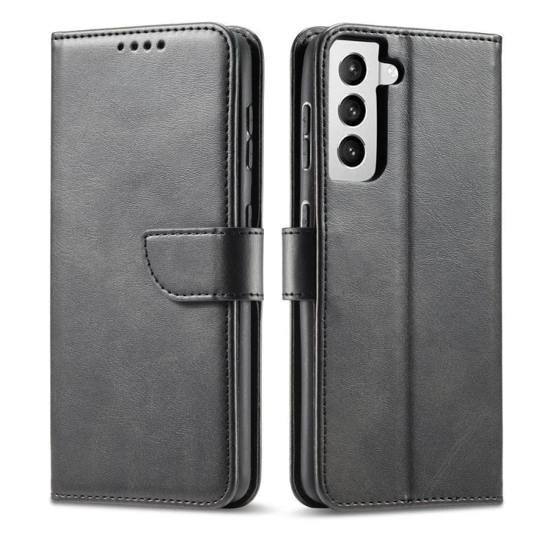 Magnet Case elegancki futerał etui pokrowiec z klapką i funkcją podstawki Samsung Galaxy S22+ (S22 Plus) czarny