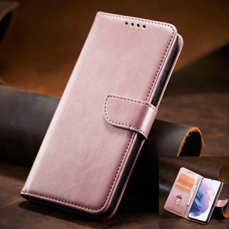 Magnet Case elegancki futerał etui pokrowiec z klapką i funkcją podstawki Samsung Galaxy S22+ (S22 Plus) różowy - obrazek 15