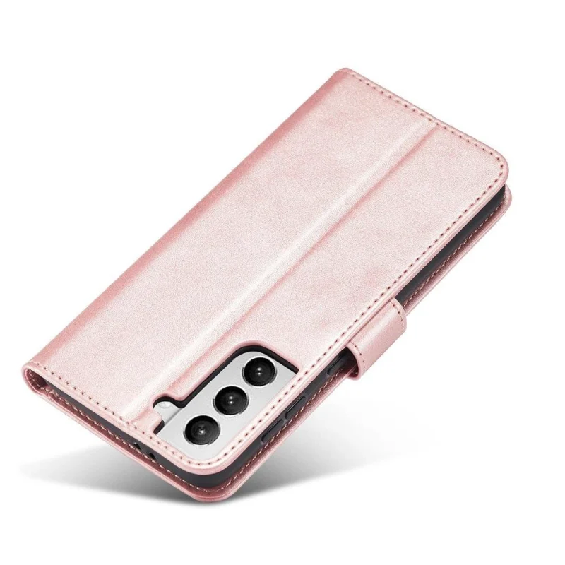 Magnet Case elegancki futerał etui pokrowiec z klapką i funkcją podstawki Samsung Galaxy S22+ (S22 Plus) różowy - obrazek 2