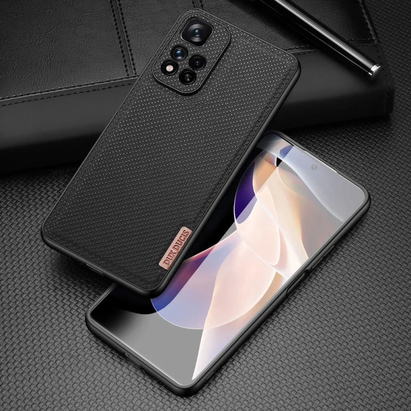 Dux Ducis Fino etui pokrowiec pokryty nylonowym materiałem Xiaomi Redmi Note 11 Pro+ 5G (China) / 11 Pro 5G (China) / Mi11i HyperCharge / Poco X4 NFC 5G czarny - obrazek 2