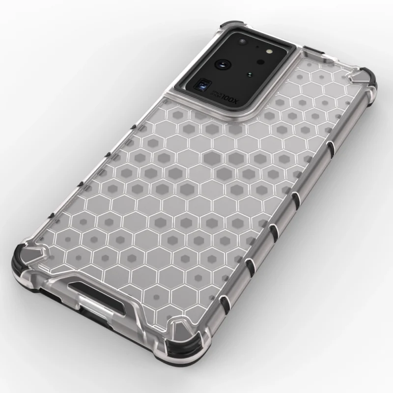 Honeycomb etui pancerny pokrowiec z żelową ramką Samsung Galaxy S22 Ultra czarny - obrazek 4