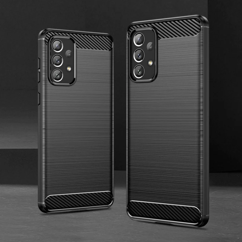 Carbon Case elastyczne etui pokrowiec Samsung Galaxy A73 czarny - obrazek 7