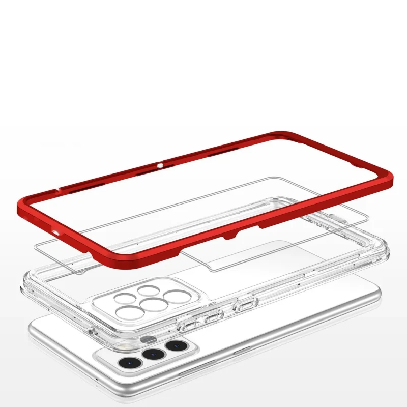 Clear 3in1 etui do Samsung Galaxy A33 5G żelowy pokrowiec z ramką czerwony - obrazek 5