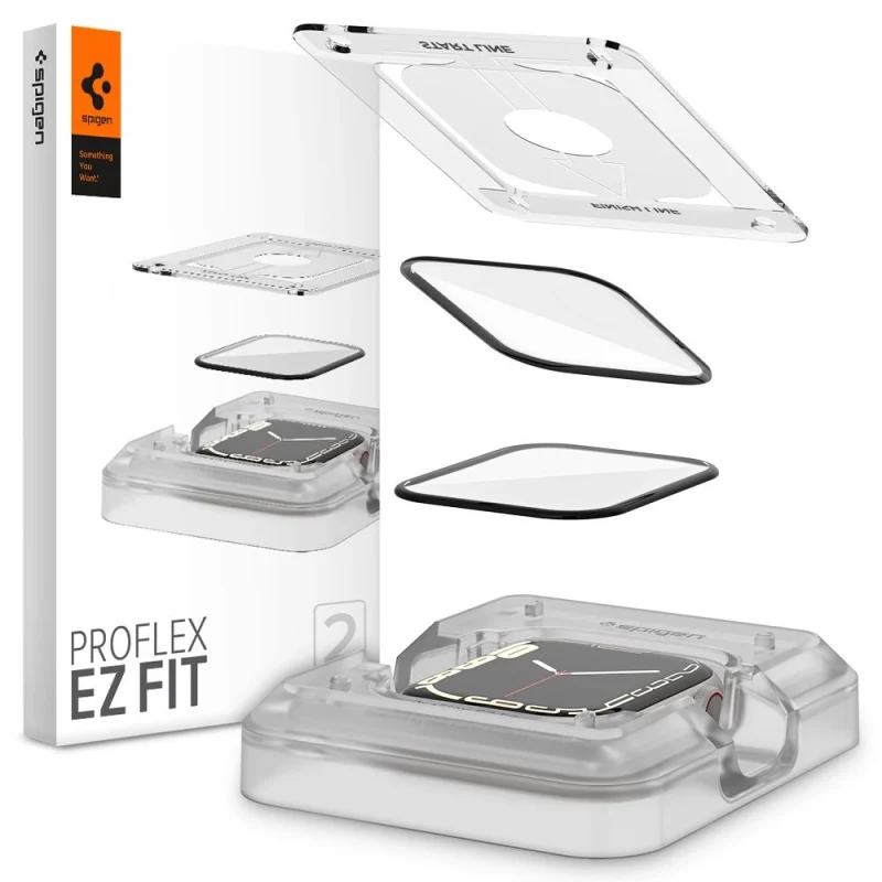 Szkło hybrydowe Spigen ProFlex EZ Fit na Apple Watch 7 / 8 (41 mm) - 2 szt.