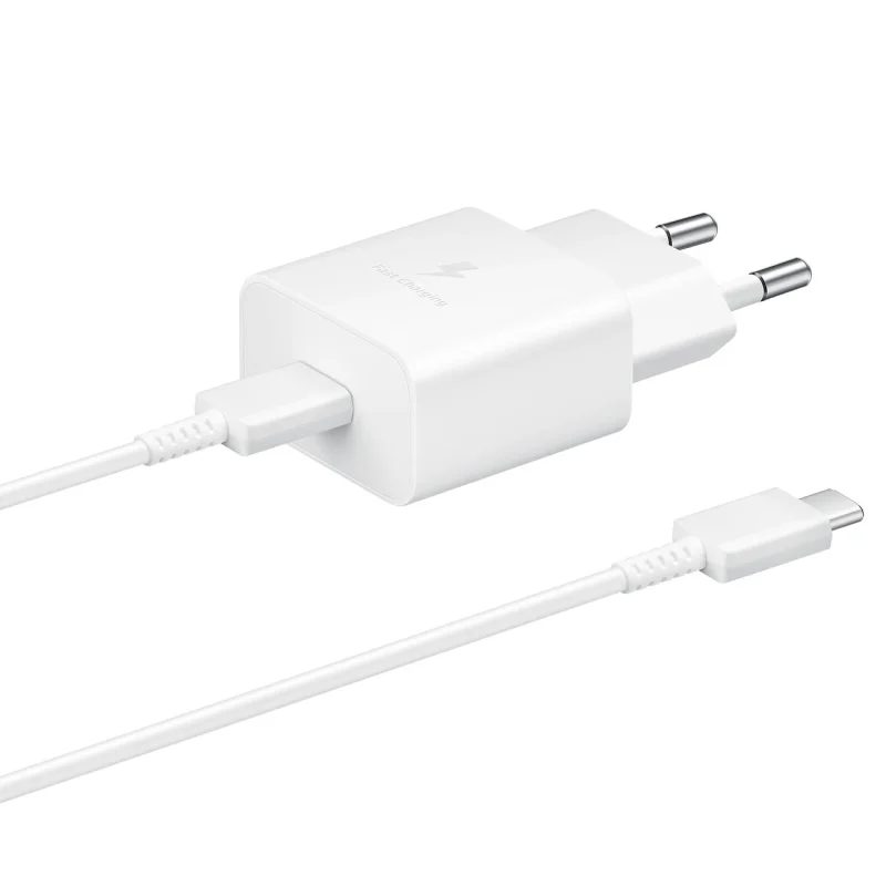 Ładowarka sieciowa Samsung EP-T1510XWEGEU USB-C 15W PD AFC + kabel USB-C - biała