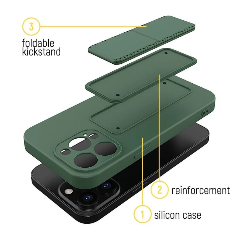 Wozinsky Kickstand Case silikonowe etui z podstawką etui Xiaomi Redmi 10 czerwone - obrazek 3