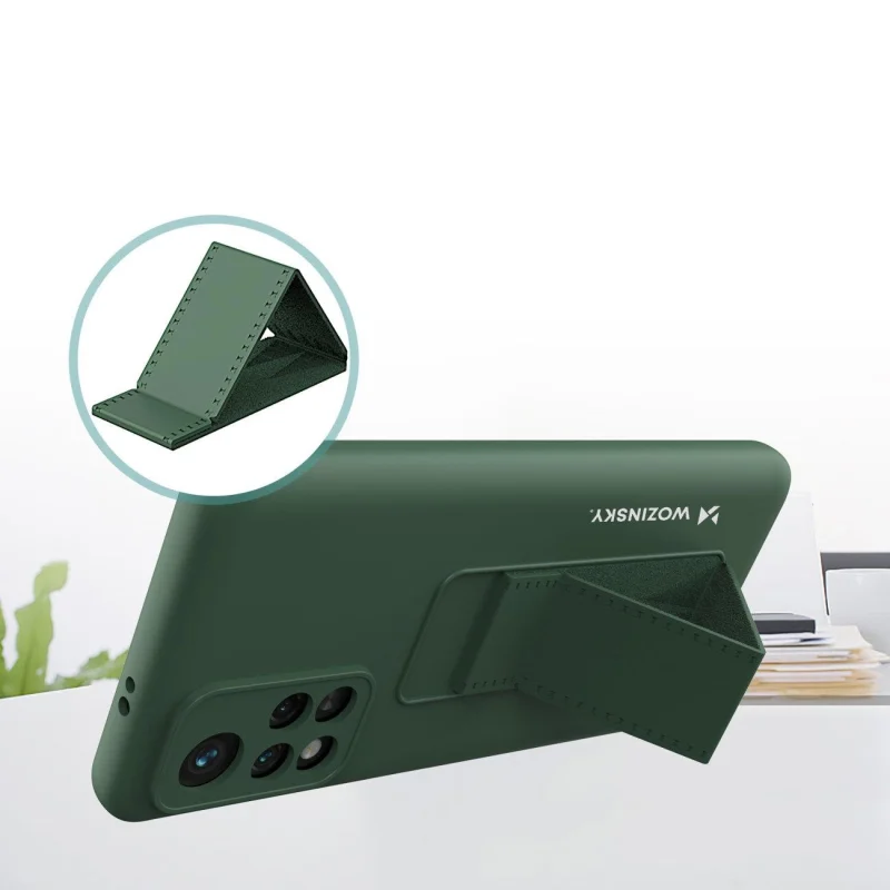 Wozinsky Kickstand Case silikonowe etui z podstawką etui Xiaomi Redmi 10 czerwone - obrazek 5