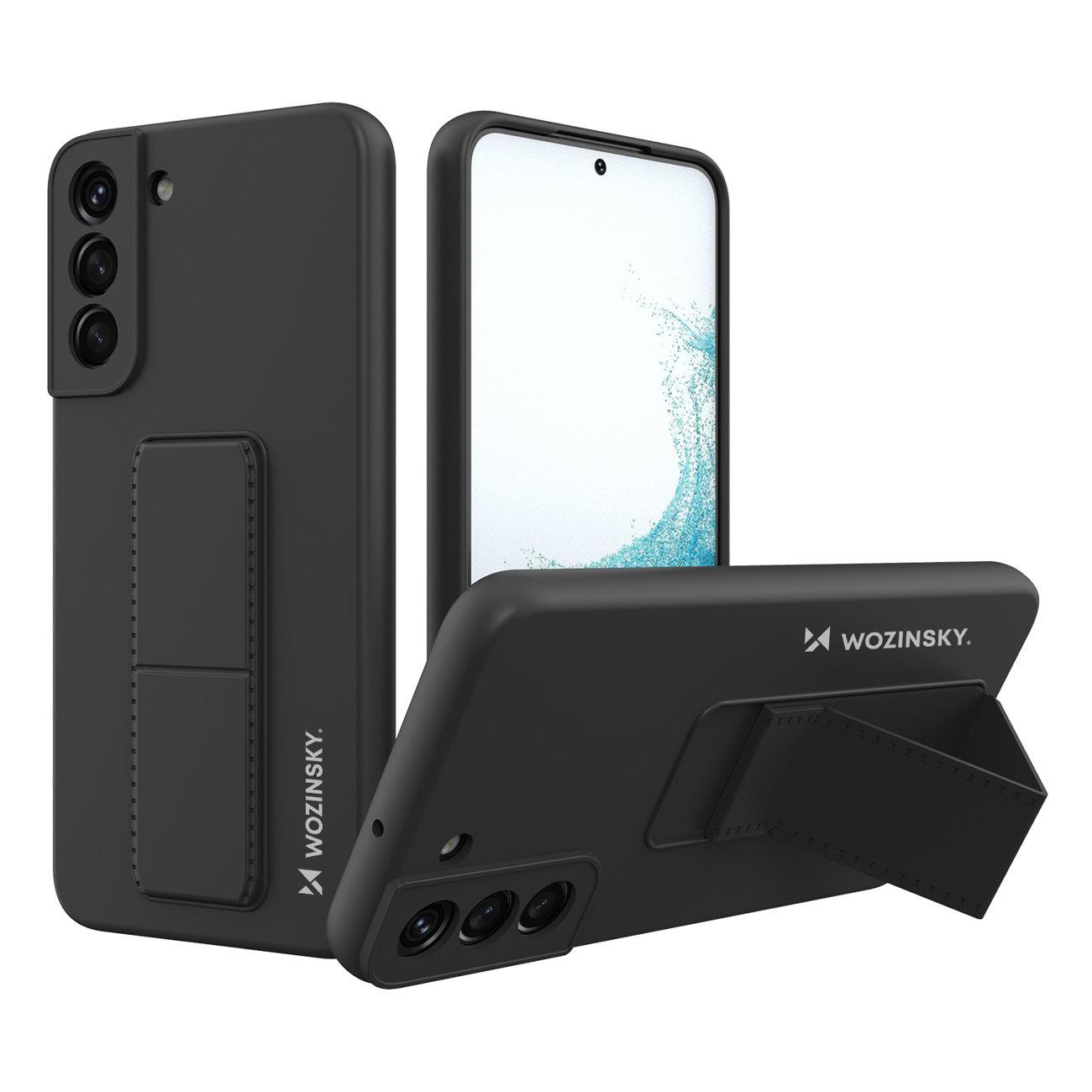 Silikonowe etui z podstawką Wozinsky Kickstand Case - etui Samsung Galaxy S22 Plus S22+ - czarne