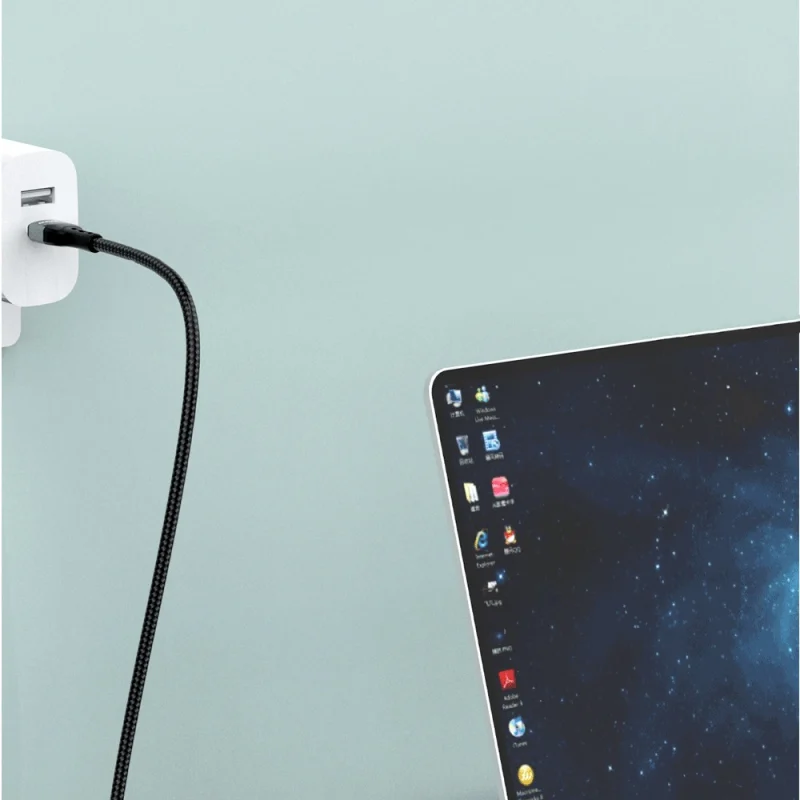 Kabel Dudao L7MaxC USB-C - USB-C PD 100W 1m z wyświetlaczem - czarny - obrazek 4