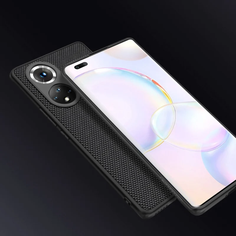 Nillkin Textured Case wytrzymałe wzmocnione etui z żelową ramką i nylonem na tyle Honor 50 Pro czarny - obrazek 10