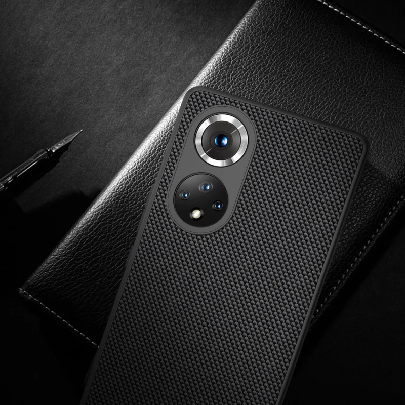 Nillkin Textured Case wytrzymałe wzmocnione etui z żelową ramką i nylonem na tyle Honor 50 Pro czarny - obrazek 15