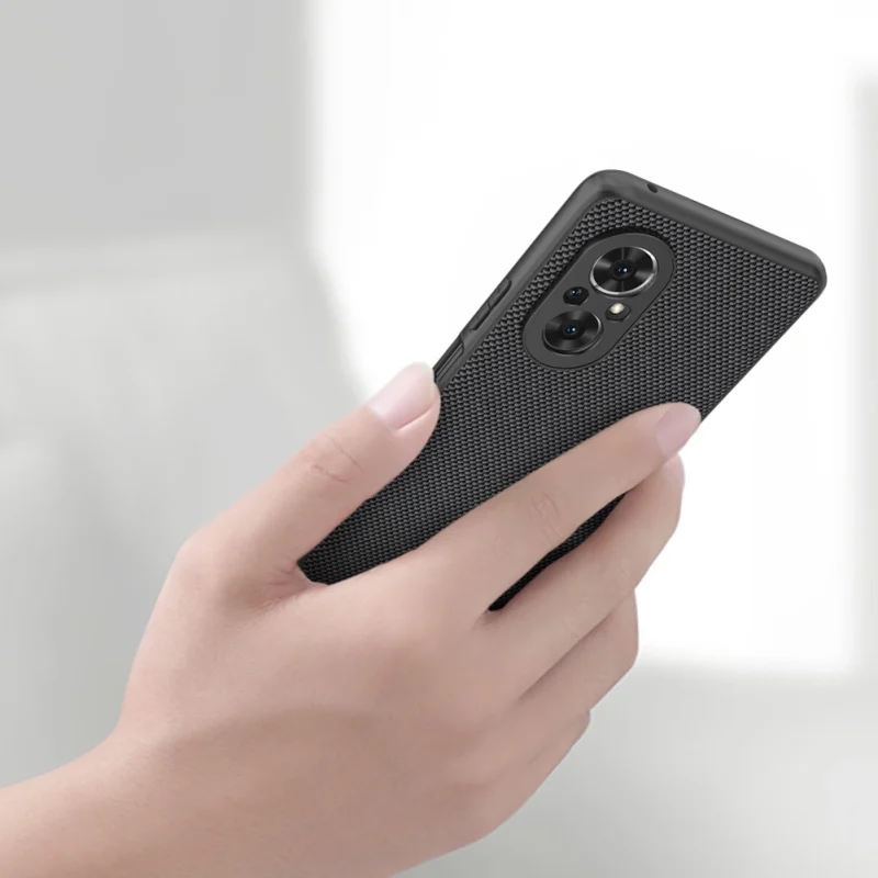 Nillkin Textured Case wytrzymałe wzmocnione etui z żelową ramką i nylonem na tyle Honor 50 SE czarny - obrazek 15