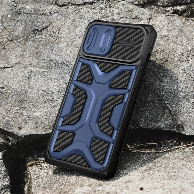 Nillkin Adventurer Case etui do iPhone 13 Pro pancerny pokrowiec z osłoną na aparat niebieski - obrazek 6