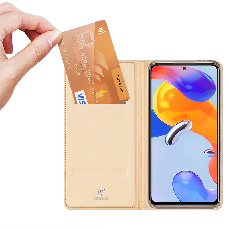 Dux Ducis Skin Pro kabura etui pokrowiec z klapką Xiaomi Redmi Note 11 Pro 5G / 11 Pro złoty - obrazek 7