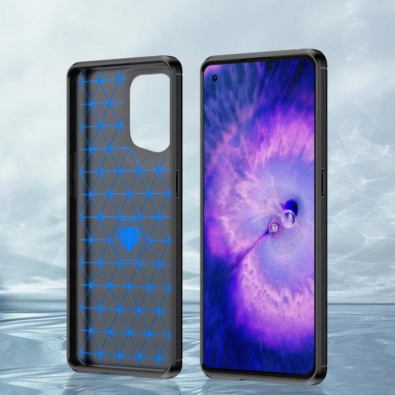 Carbon Case elastyczne etui pokrowiec Oppo Find X5 czarny - obrazek 3