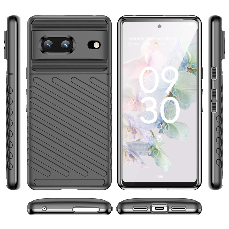 Thunder Case elastyczne pancerne etui pokrowiec Google Pixel 7 czarny - obrazek 7