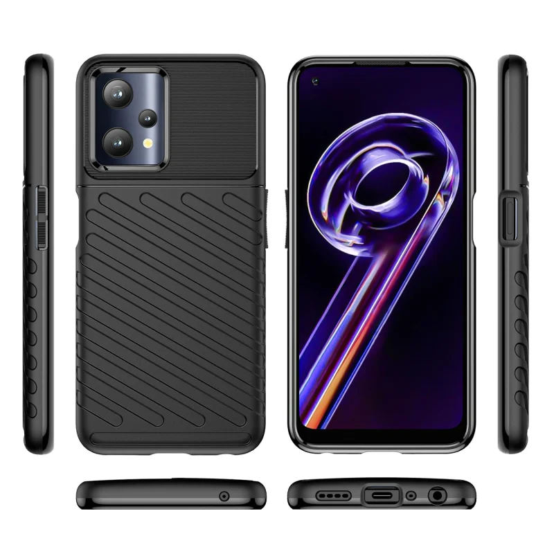 Thunder Case elastyczne pancerne etui pokrowiec Realme 9 Pro czarny - obrazek 8