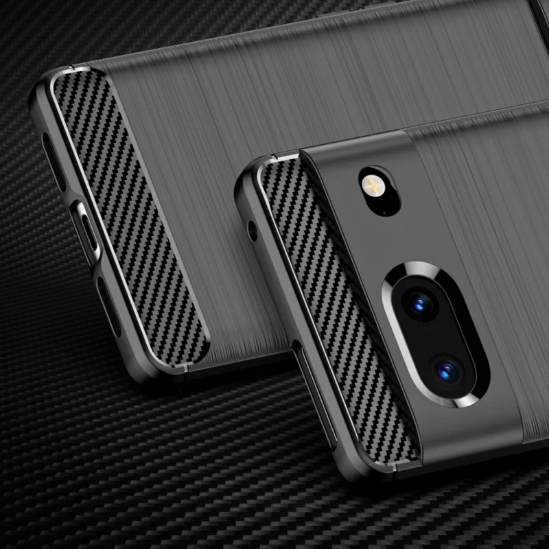 Carbon Case elastyczne etui pokrowiec Google Pixel 7 czarny - obrazek 2