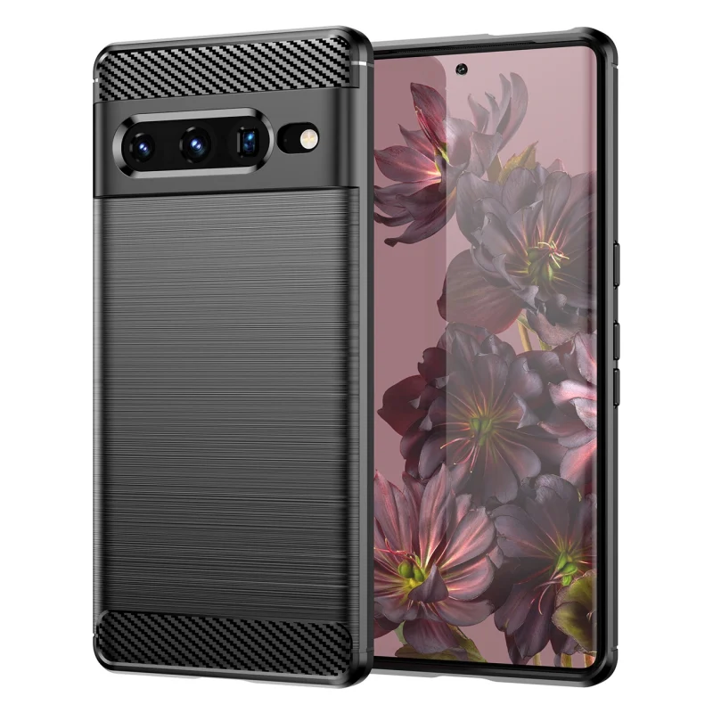 Carbon Case elastyczne etui pokrowiec Google Pixel 7 Pro czarny