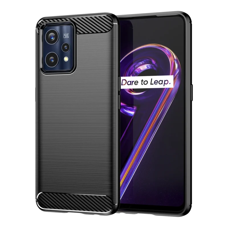 Carbon Case elastyczne etui pokrowiec Realme 9 Pro + (9 Pro Plus) czarny