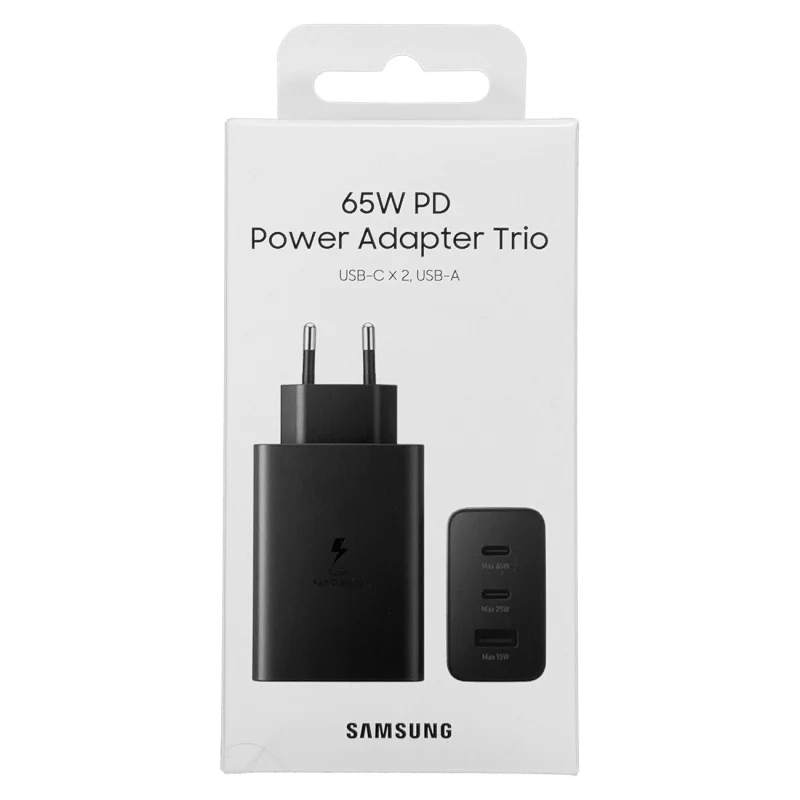 Samsung ładowarka sieciowa 2x USB Typ C / USB PPS, Power Delivery PD 65W, QC 3.0, AFC, FCP czarny (EP-T6530NBEGEU) - obrazek 5