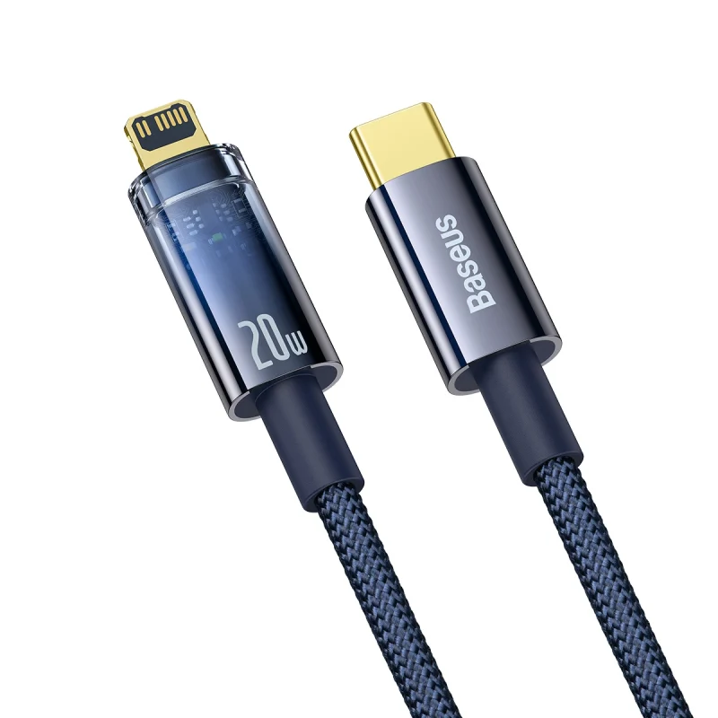 Kabel Baseus CATS000003 Lightning - USB-C 20W 480Mb/s 1m - niebieski - obrazek 2