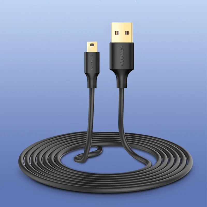 Ugreen 5-pinowy pozłacany kabel USB - mini USB 0,25m czarny (US132) - obrazek 15