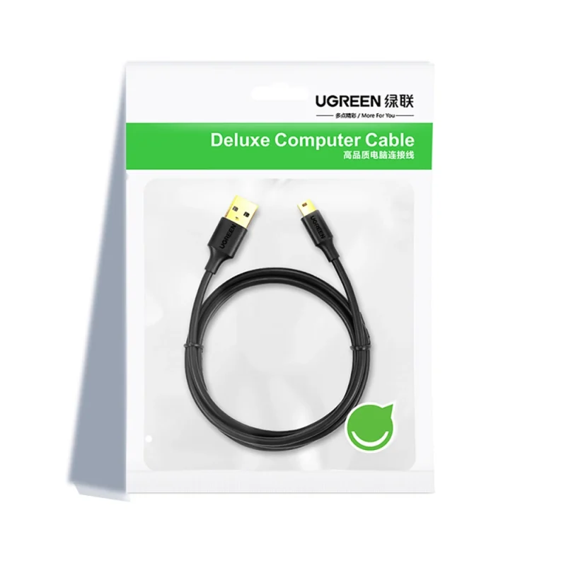 Ugreen 5-pinowy pozłacany kabel USB - mini USB 0,25m czarny (US132) - obrazek 5