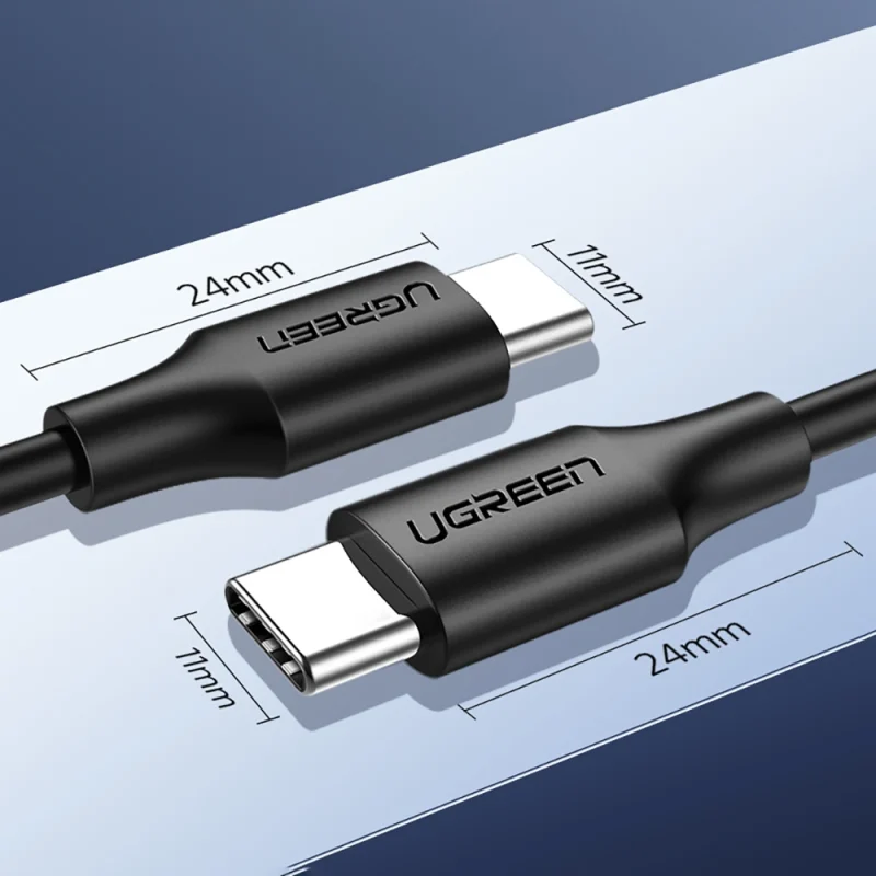 Kabel Ugreen US286 USB-C - USB-C PD QC 3A 480Mb/s 0,5m - czarny - obrazek 11