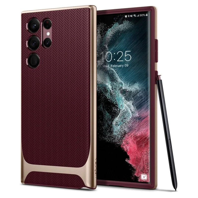 Etui Spigen Neo Hybrid na Samsung Galaxy S22 Ultra - burgundowe