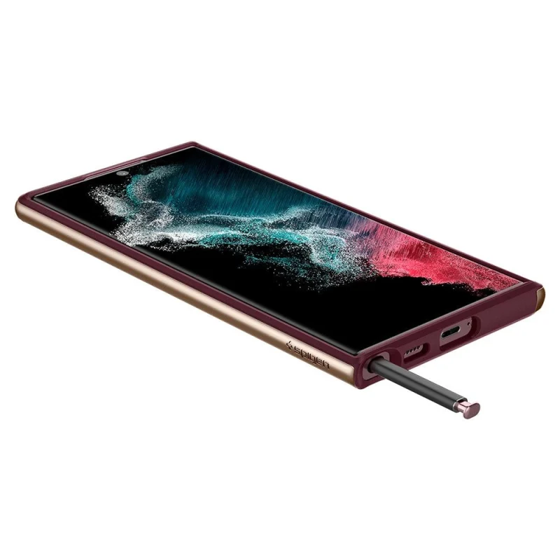 Etui Spigen Neo Hybrid na Samsung Galaxy S22 Ultra - burgundowe - obrazek 4