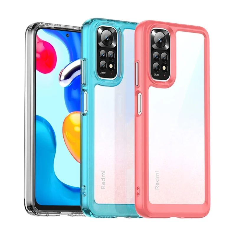 Outer Space Case etui do Xiaomi Redmi Note 11 sztywny pokrowiec z żelową ramką czerwony - obrazek 10