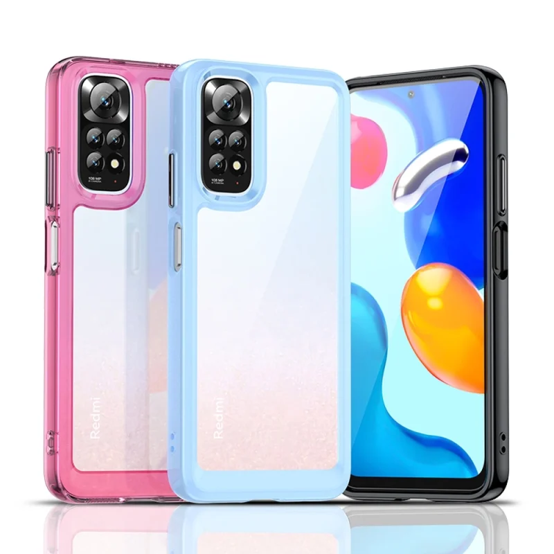 Outer Space Case etui do Xiaomi Redmi Note 11 sztywny pokrowiec z żelową ramką czerwony - obrazek 11