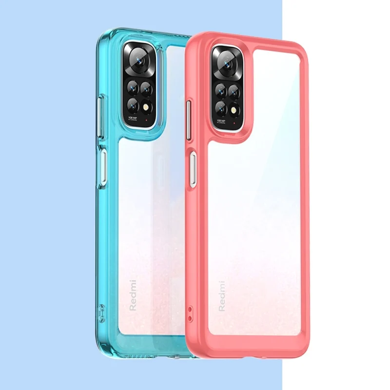 Outer Space Case etui do Xiaomi Redmi Note 11 sztywny pokrowiec z żelową ramką czerwony - obrazek 2