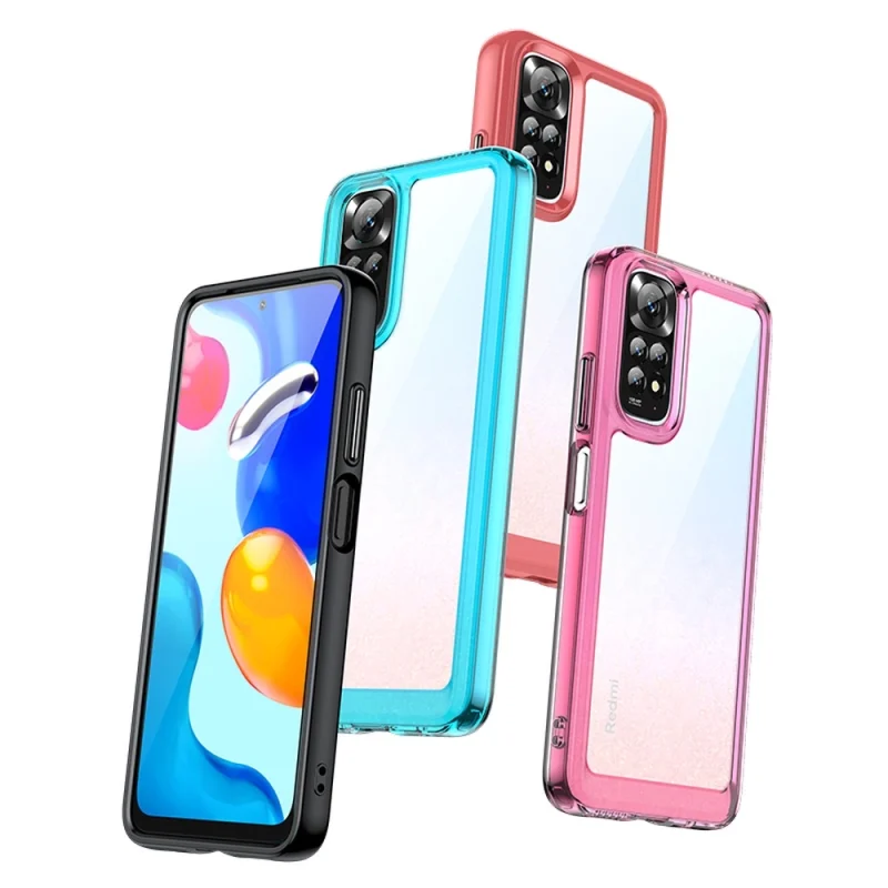 Outer Space Case etui do Xiaomi Redmi Note 11 sztywny pokrowiec z żelową ramką czerwony - obrazek 6