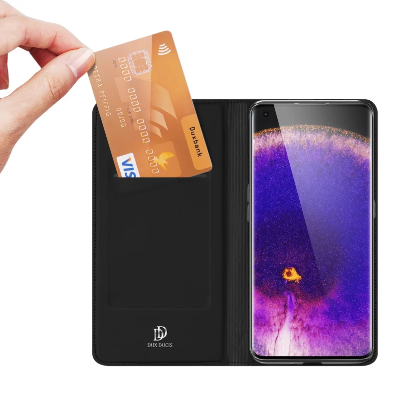 Dux Ducis Skin Pro etui z klapką Oppo Find X5 czarny - obrazek 2