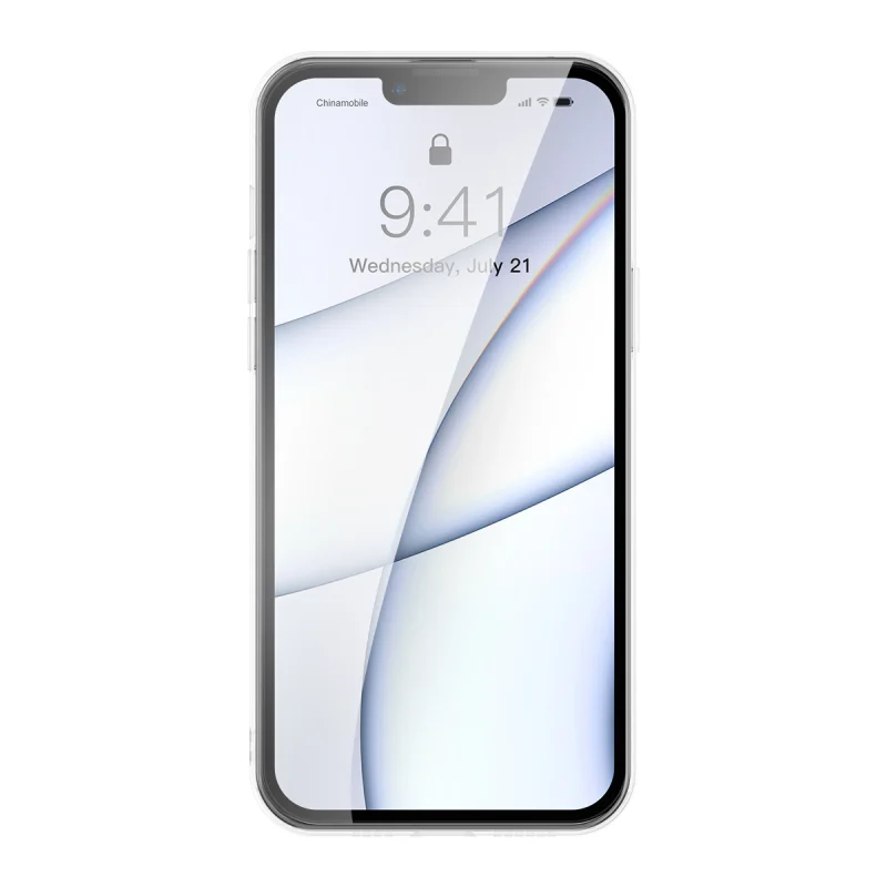 Baseus Frosted Glass Case etui pokrowiec do iPhone 13 Pro Max sztywna obudowa z żelową ramką przezroczysty (ARWS000802) - obrazek 8