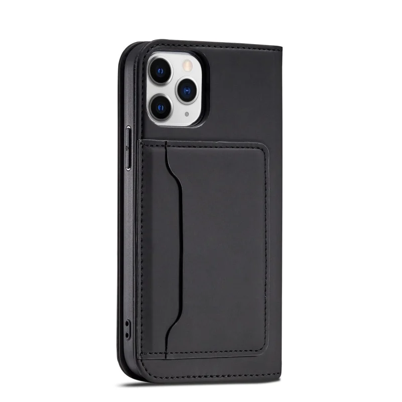 Magnet Card Case etui do iPhone 12 Pro Max pokrowiec portfel na karty kartę podstawka czarny - obrazek 9