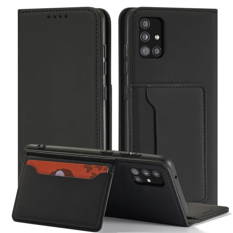 Magnet Card Case etui do Samsung Galaxy A13 5G pokrowiec portfel na karty kartę podstawka czarny - obrazek 3