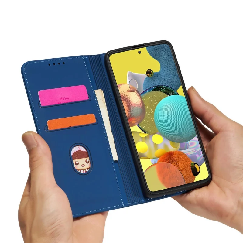 Magnet Card Case etui do Samsung Galaxy A13 5G pokrowiec portfel na karty kartę podstawka niebieski - obrazek 13