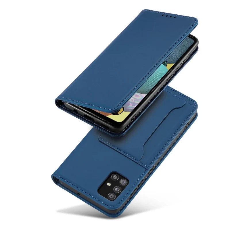 Magnet Card Case etui do Samsung Galaxy A13 5G pokrowiec portfel na karty kartę podstawka niebieski - obrazek 4