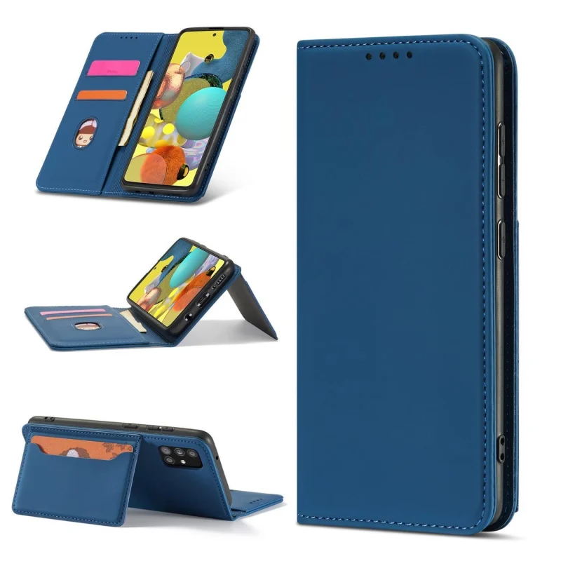 Magnet Card Case etui do Samsung Galaxy A13 5G pokrowiec portfel na karty kartę podstawka niebieski - obrazek 5