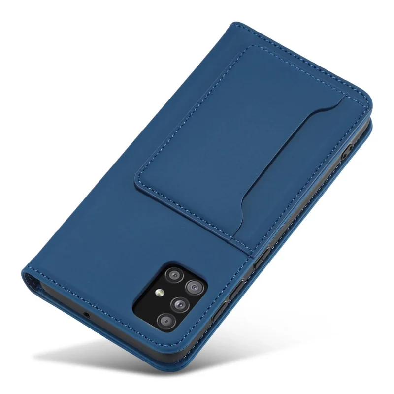 Magnet Card Case etui do Samsung Galaxy A13 5G pokrowiec portfel na karty kartę podstawka niebieski - obrazek 7