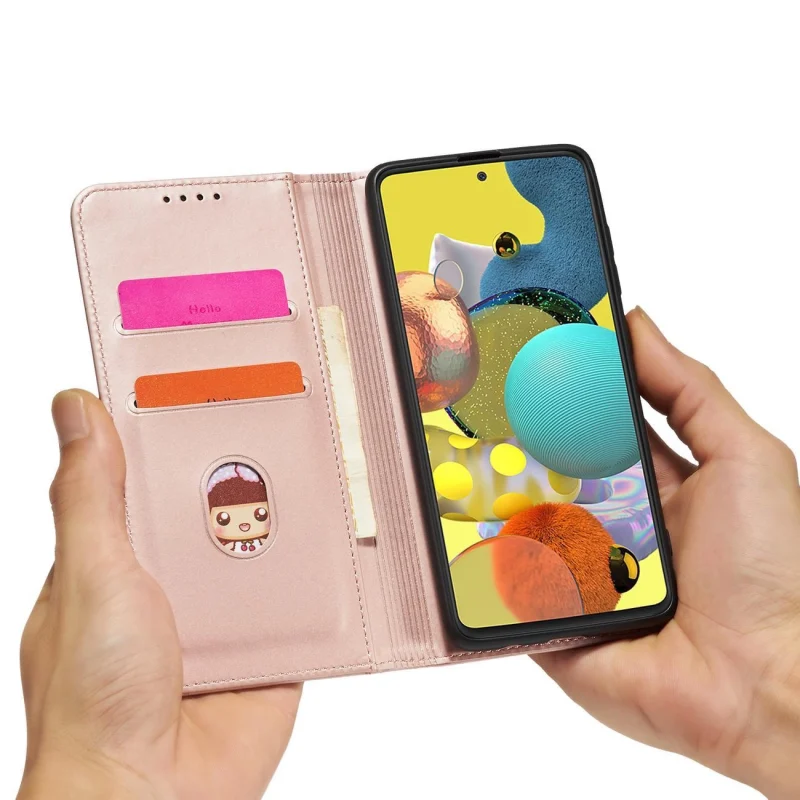 Magnet Card Case etui do Samsung Galaxy A13 5G pokrowiec portfel na karty kartę podstawka różowy - obrazek 12