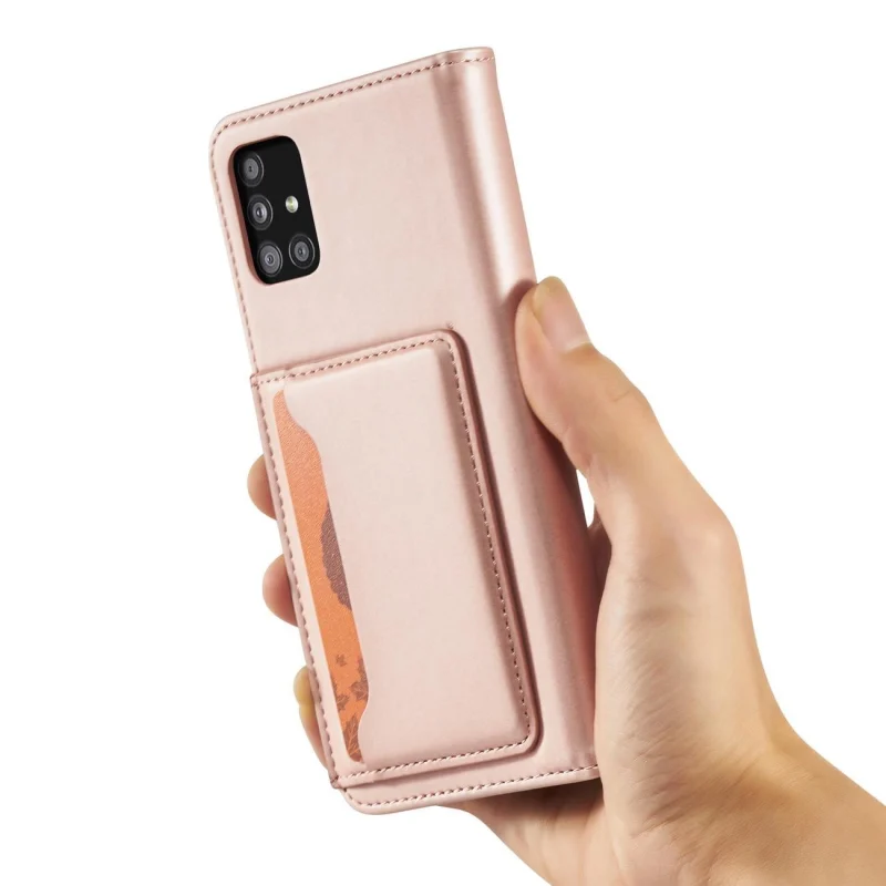 Magnet Card Case etui do Samsung Galaxy A13 5G pokrowiec portfel na karty kartę podstawka różowy - obrazek 14