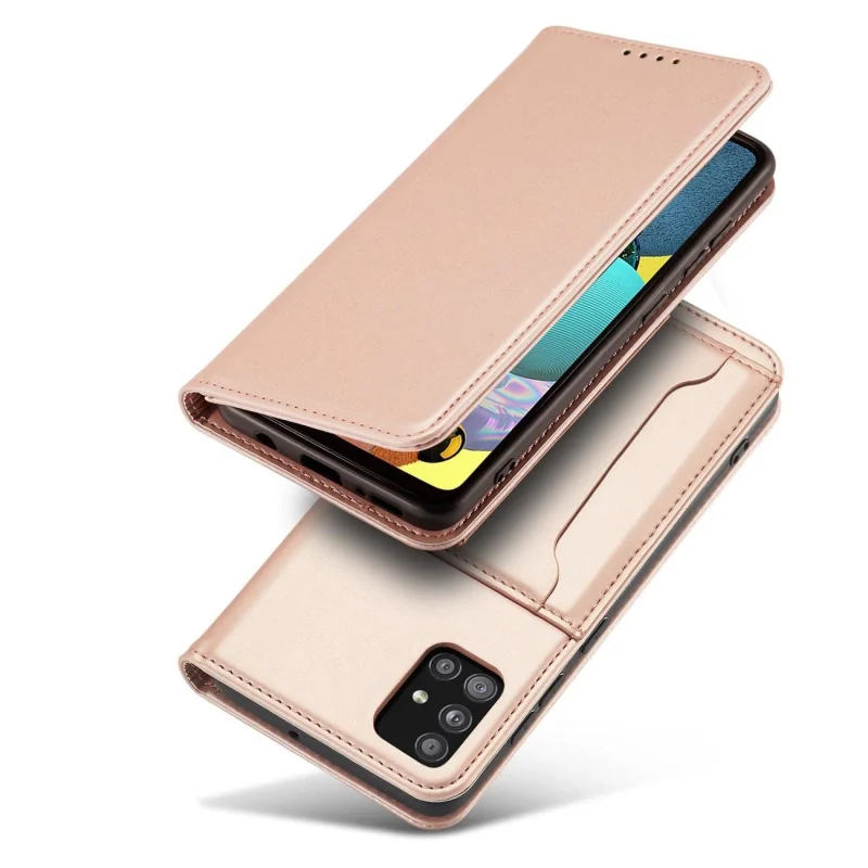 Magnet Card Case etui do Samsung Galaxy A13 5G pokrowiec portfel na karty kartę podstawka różowy - obrazek 2