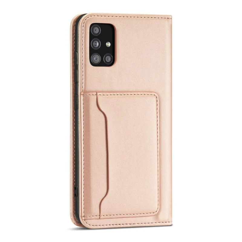 Magnet Card Case etui do Samsung Galaxy A13 5G pokrowiec portfel na karty kartę podstawka różowy - obrazek 7