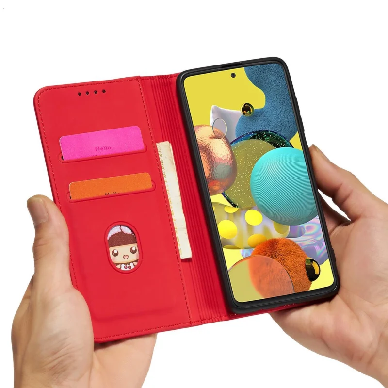 Magnet Card Case etui do Samsung Galaxy A13 5G pokrowiec portfel na karty kartę podstawka czerwony - obrazek 13